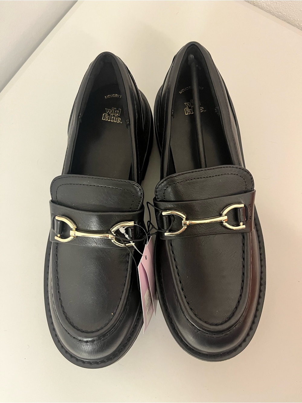 wild fable Black Loafers with Gold Bit Detail